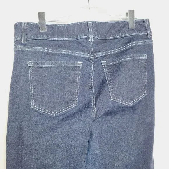 Lane Bryant Jeans Womans 18 Blue Bootcut Dark Wash Demin Contrast Trim Stretch - Picture 6 of 14
